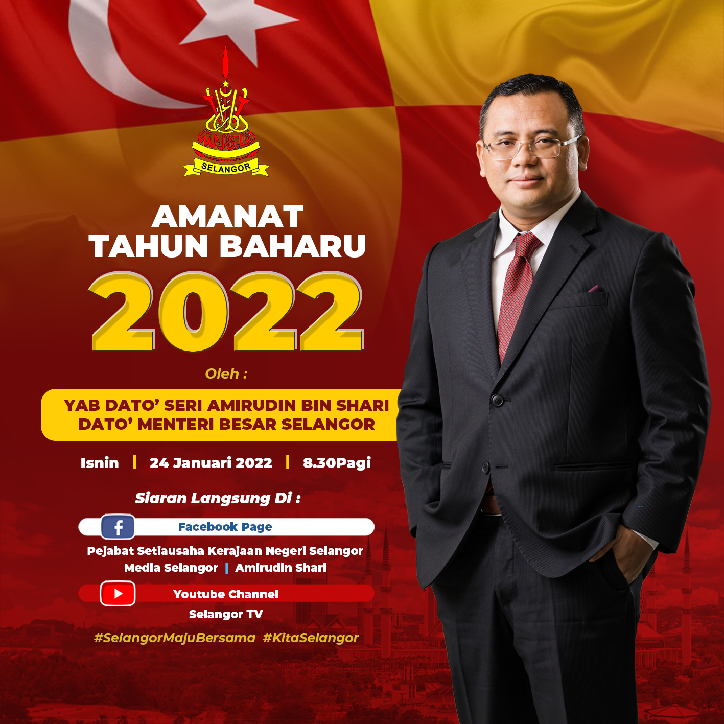 Amanat Tahun Baru YAB Dato'  Menteri Besar Selangor Pada 24 Januari