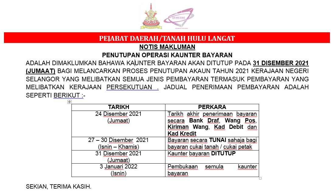 Portal Rasmi PDT Hulu Langat