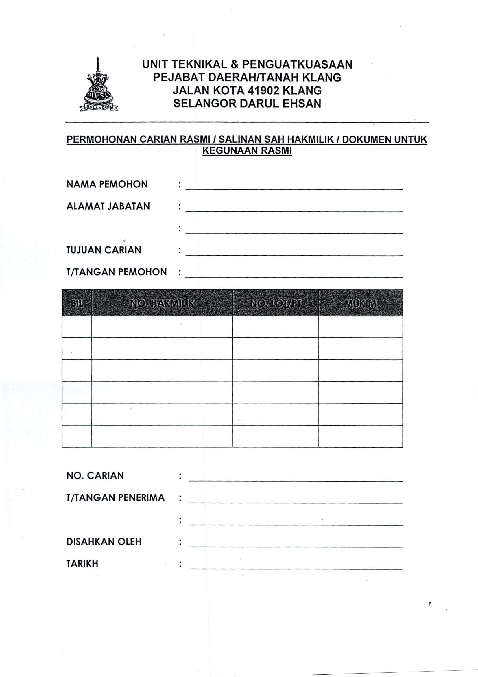 Senarai Semakan Pendaftaran Surat Kuasa Wakil Di Pejabat Tanah Selangor