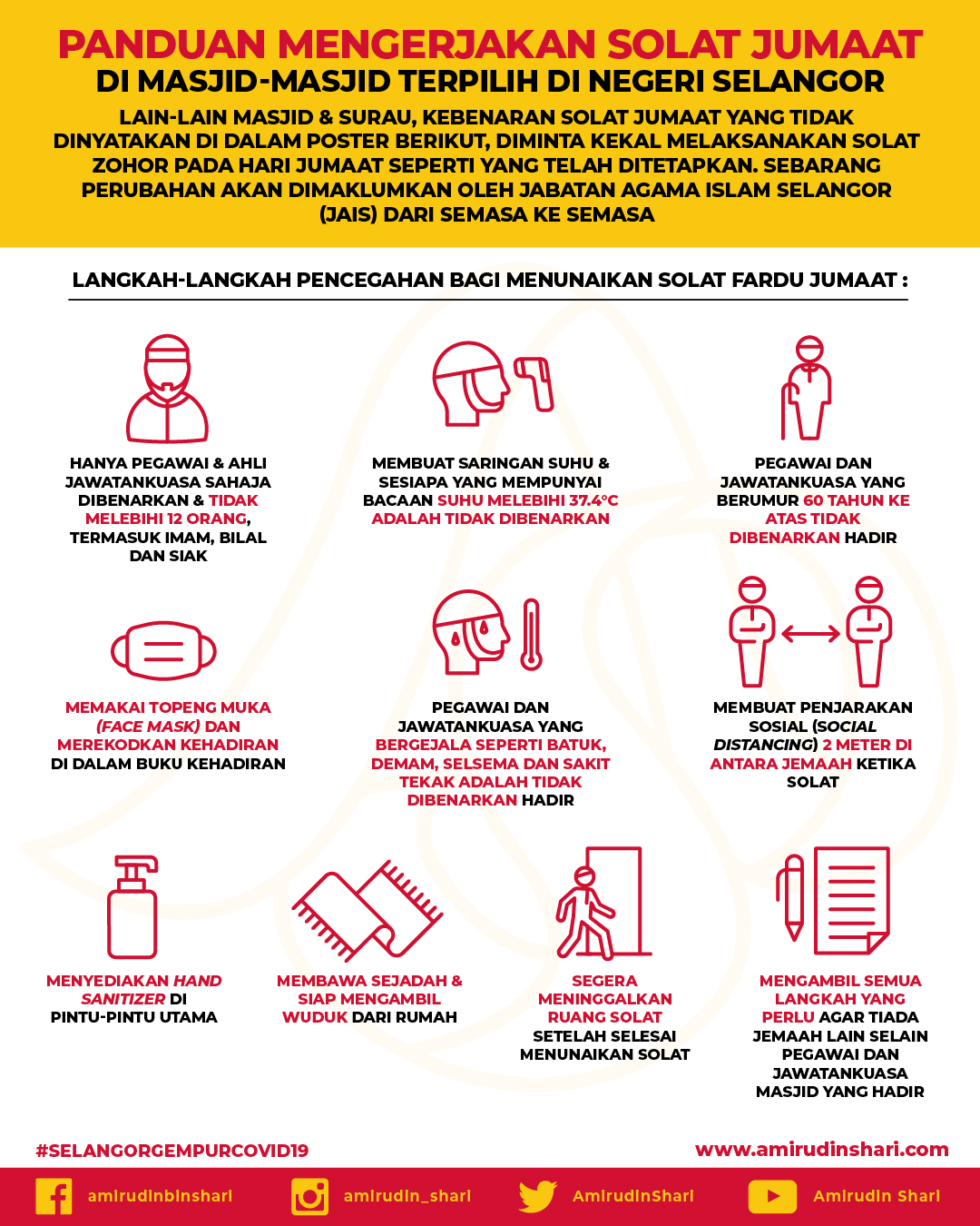 Portal Rasmi Pdt Petaling Infografik Panduan Mengerjakan Solat Jumaat Di Masjid Terpilih Negeri Selangor