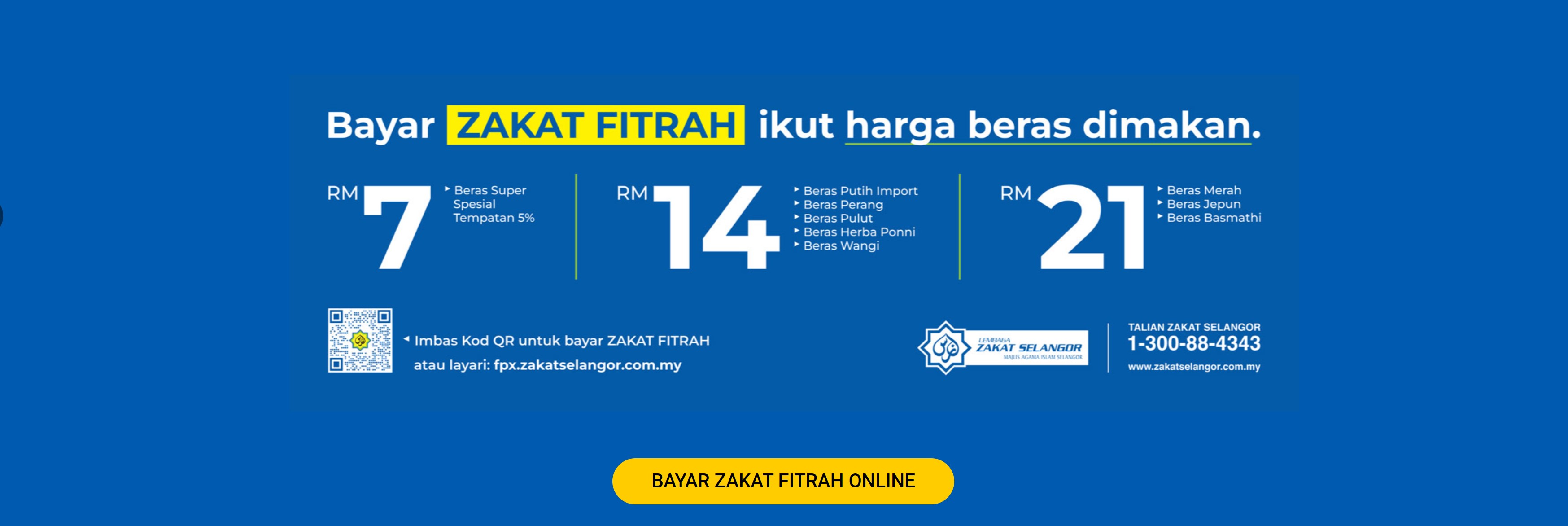 Kadar Zakat Fitrah Selangor 2023