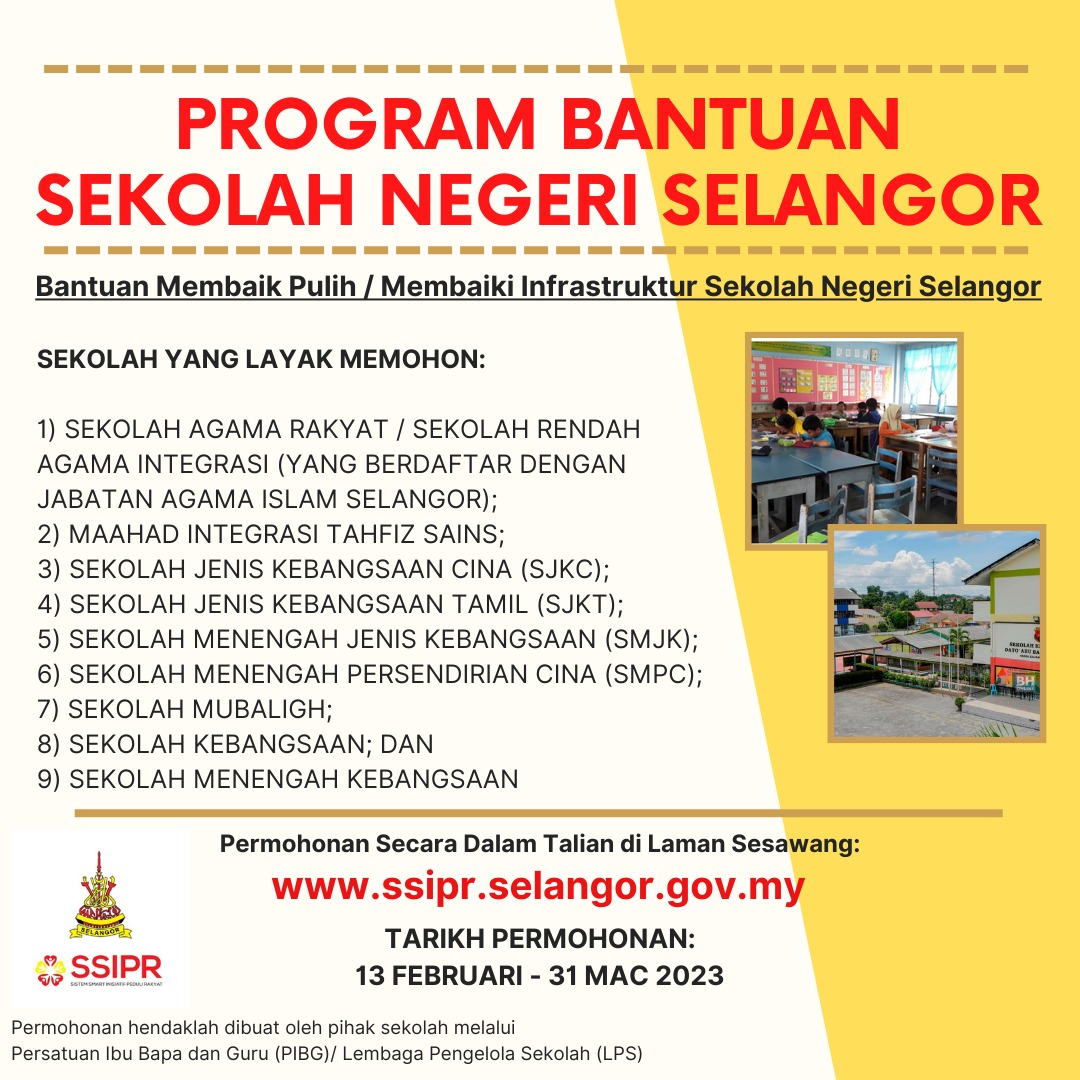 Bantuan Infrastruktur Sekolah Selangor 2023