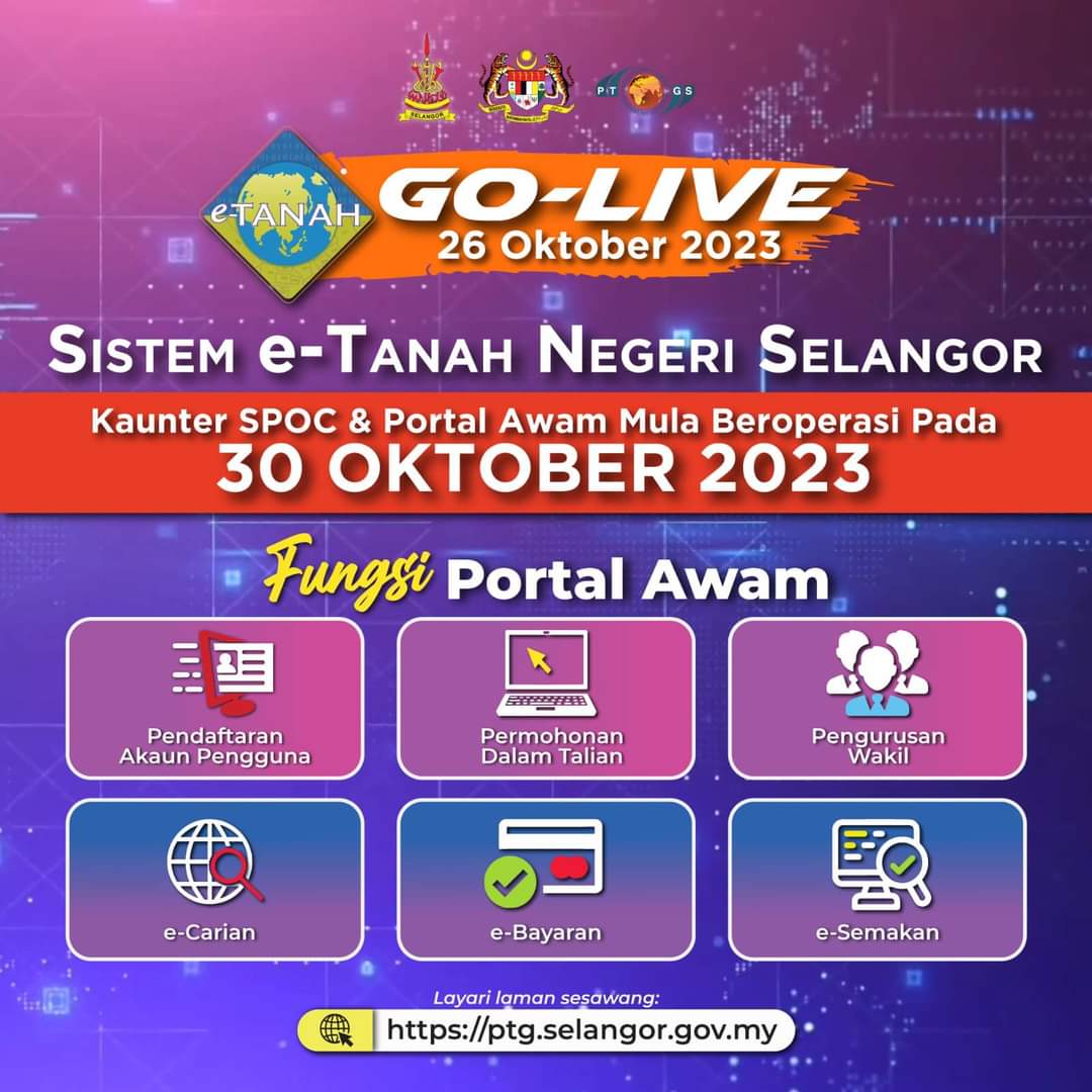 Sistem etanah Selangor Mulai 30 Oktober 2023