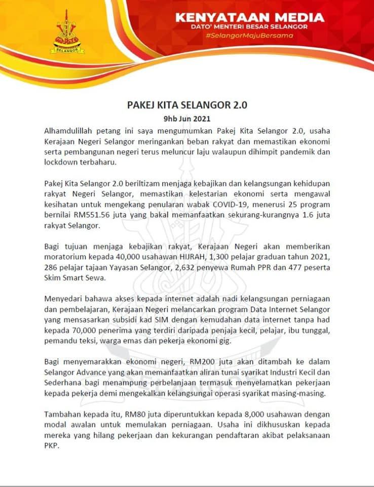 Selangor percuma swab test MB: Ujian