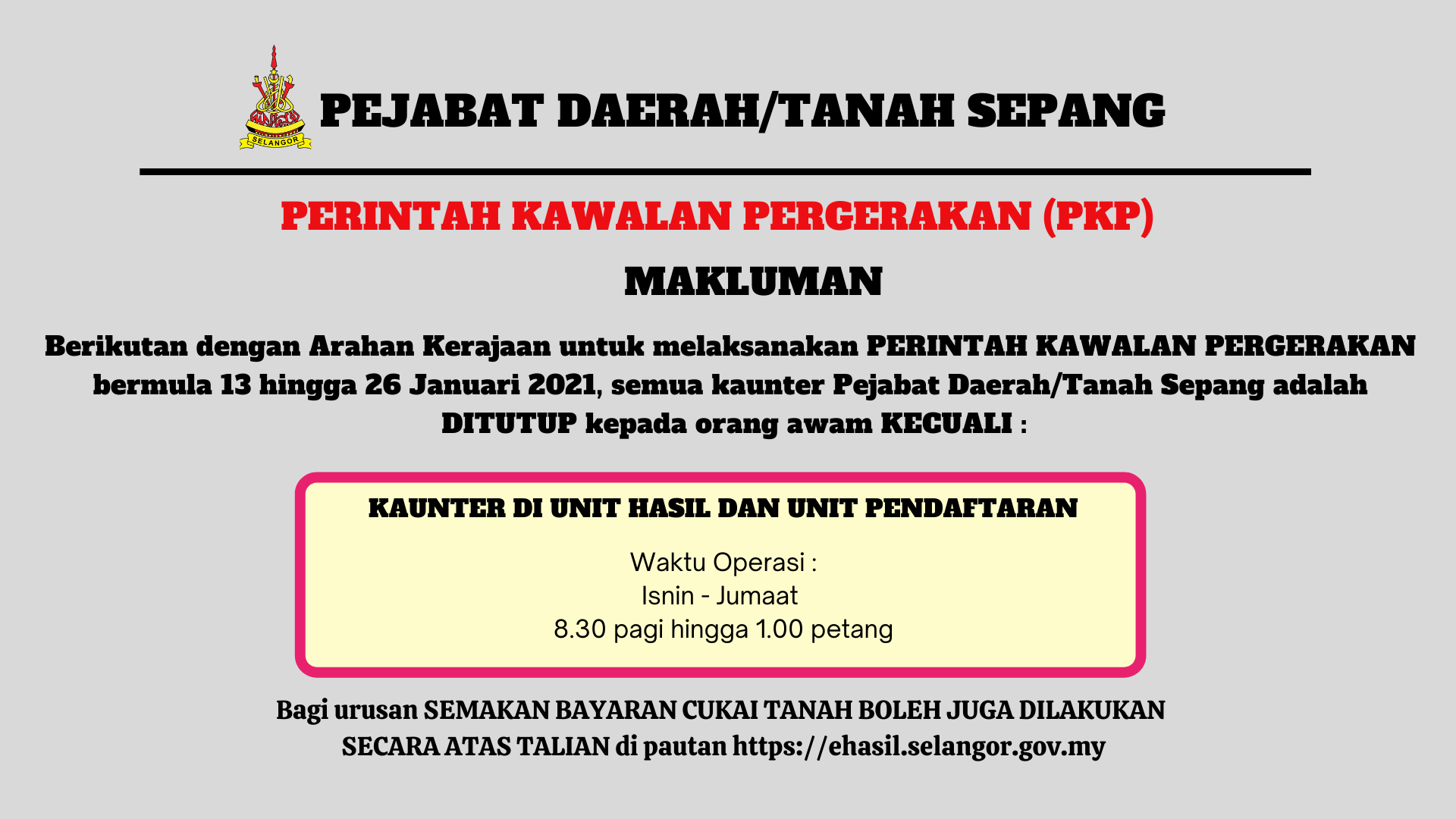 Pejabat Tanah Sepang Cukai Tanah - dojoaki